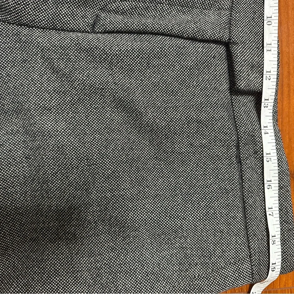DKNY Gray Wool-Blend Herringbone Dress Pants | Size 16 | Wide Leg | Lined - Picture 6 of 9